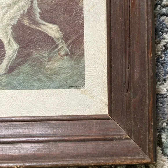 Rare Antique Edmund Osthaus “Dog Hunting in a Field” Litho Print - Picture 7 of 14